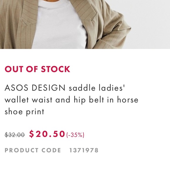 ISO: ASOS DESIGN saddle wallet waist and hip belt - Picture 2 of 3